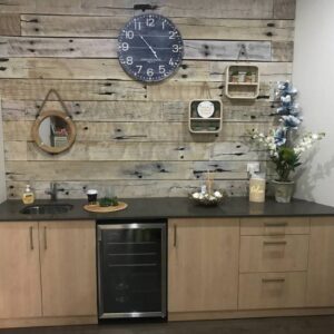 White Washed and Wire Brushed Sleeper Feature Wall Panels - Rustic World Timbers