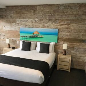 White Washed and Wire Brushed Sleeper Feature Wall Panels - Rustic World Timbers